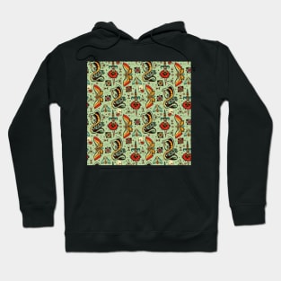 Green Snake Pattern Hoodie